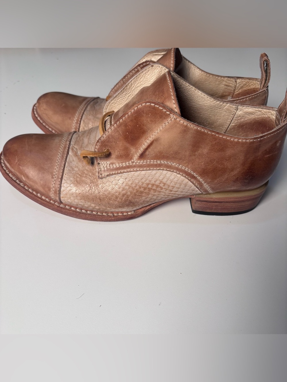 Freebird Mabel Two Tone Textured Leather Loafers Flats Boho-size 9 - Picture 2 of 8